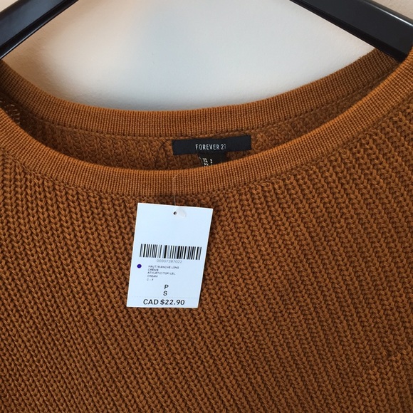 Forever 21 light Brown off the shoulder sweater - Picture 7 of 7